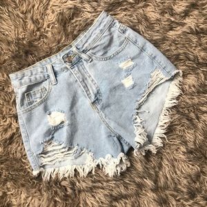 ripped jean shorts